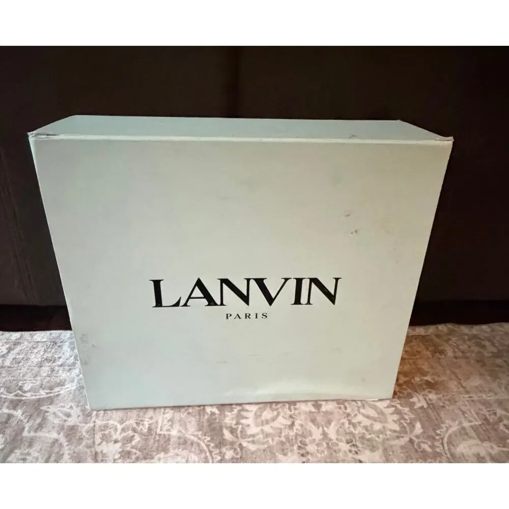 $1,195 NIB Lanvin Silver Flash-X Low Top Leather Sneakers Shoes Size 7(40)